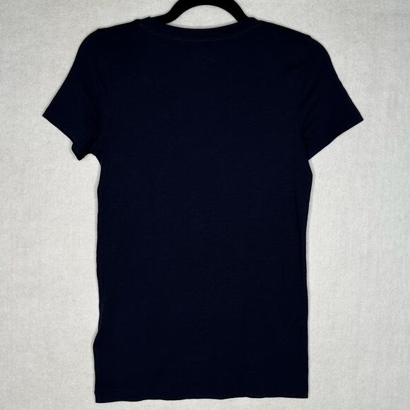 NWT J.Crew Factory Navy Slub Cotton V-Neck Tee – Size XS - Picture 6 of 11